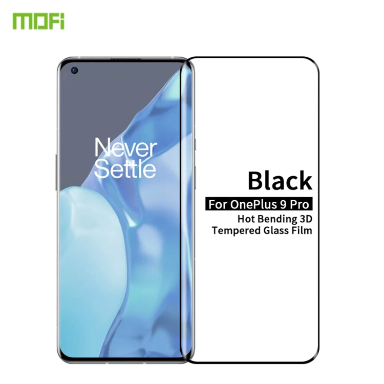 For OnePlus 9 Pro MOFI 9H 3D Explosion Proof Thermal Bending Full Screen Covered Tempered Glass Film(Black) - OnePlus Tempered Glass by MOFI | Online Shopping South Africa | PMC Jewellery