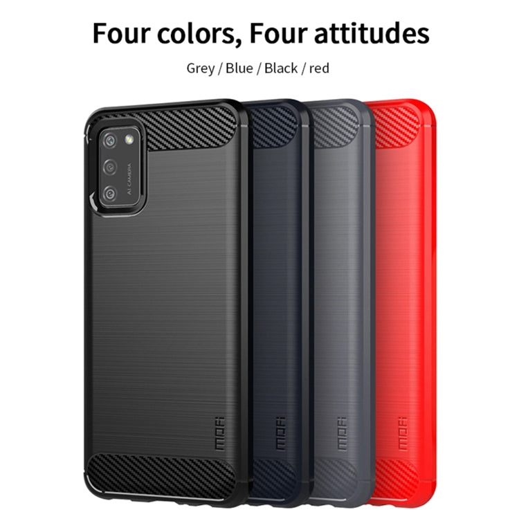 For Samsung Galaxy A02s/M02s/F02s(EU Version) MOFI Gentleness Series Brushed Texture Carbon Fiber Soft TPU Case(Red) - Galaxy Phone Cases by MOFI | Online Shopping South Africa | PMC Jewellery