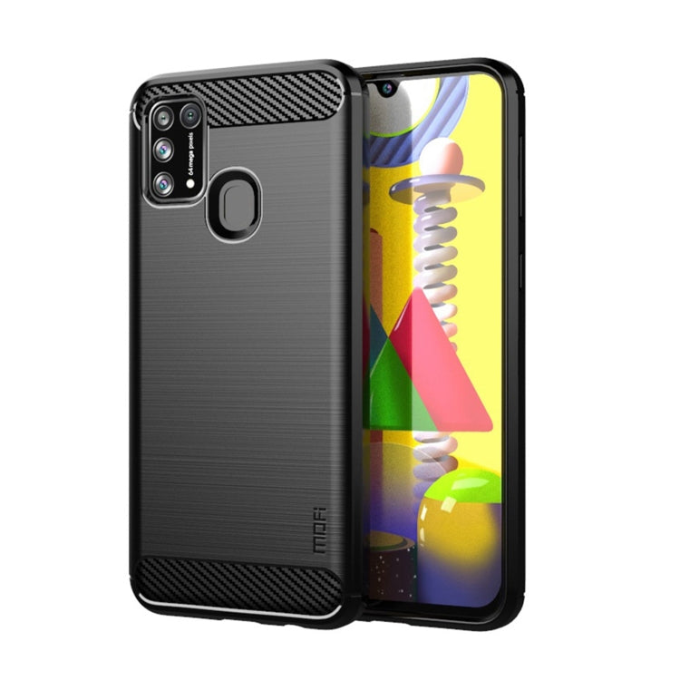 For Samsung Galaxy M31/ F41/ M21s/ M31 Prime MOFI Gentleness Series Brushed Texture Carbon Fiber Soft TPU Case(Black) - Galaxy Phone Cases by MOFI | Online Shopping South Africa | PMC Jewellery