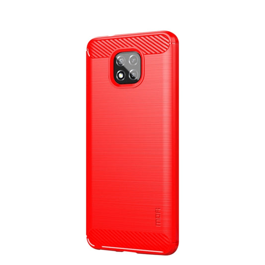 For Motorola Moto G Power 2021 MOFI Gentleness Series Brushed Texture Carbon Fiber Soft TPU Case(Red) - Motorola Cases by MOFI | Online Shopping South Africa | PMC Jewellery