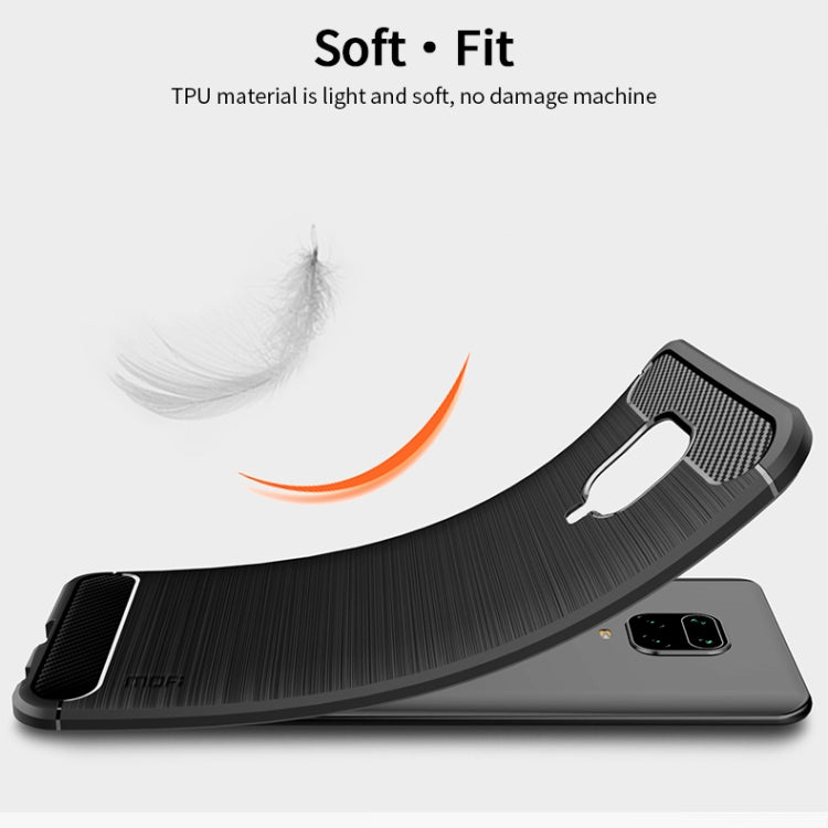 For Xiaomi Redmi Note 9s / Note 9 Pro / Note 9 Pro Max / Foco M2 Pro MOFI Gentleness Series Brushed Texture Carbon Fiber Soft TPU Case(Black) - Xiaomi Cases by MOFI | Online Shopping South Africa | PMC Jewellery