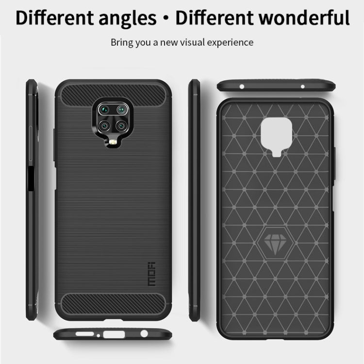 For Xiaomi Redmi Note 9s / Note 9 Pro / Note 9 Pro Max / Foco M2 Pro MOFI Gentleness Series Brushed Texture Carbon Fiber Soft TPU Case(Black) - Xiaomi Cases by MOFI | Online Shopping South Africa | PMC Jewellery