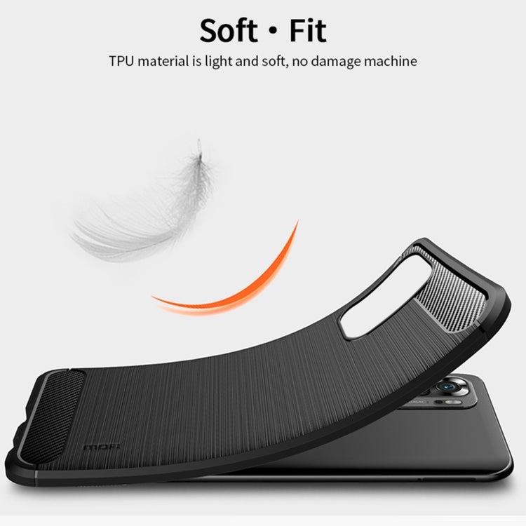For Xiaomi Redmi Note 10 / Note 10S MOFI Gentleness Series Brushed Texture Carbon Fiber Soft TPU Case(Blue) - Xiaomi Cases by MOFI | Online Shopping South Africa | PMC TechLife | Buy Now Pay Later Mobicred