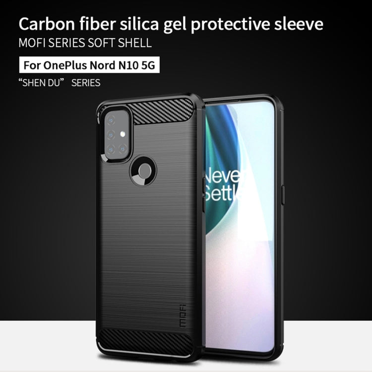 For OnePlus Nord N10 5G MOFI Gentleness Series Brushed Texture Carbon Fiber Soft TPU Case(Black) - OnePlus Cases by MOFI | Online Shopping South Africa | PMC Jewellery