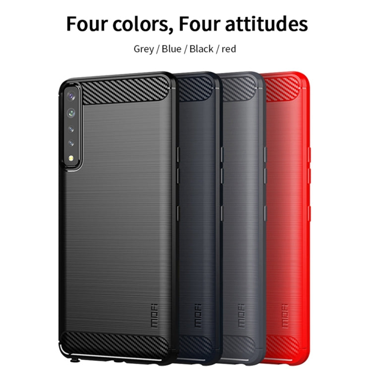 For LG Stylo 7 4G MOFI Gentleness Series Brushed Texture Carbon Fiber Soft TPU Case(Red) - LG by MOFI | Online Shopping South Africa | PMC Jewellery