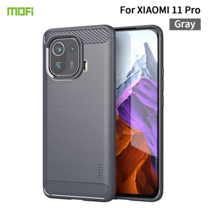 For Xiaomi Mi 11 Pro MOFI Gentleness Series Brushed Texture Carbon Fiber Soft TPU Case(Gray) - Xiaomi Cases by MOFI | Online Shopping South Africa | PMC Jewellery