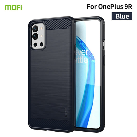 For OnePlus 9R MOFI Gentleness Series Brushed Texture Carbon Fiber Soft TPU Case(Blue) - OnePlus Cases by MOFI | Online Shopping South Africa | PMC Jewellery