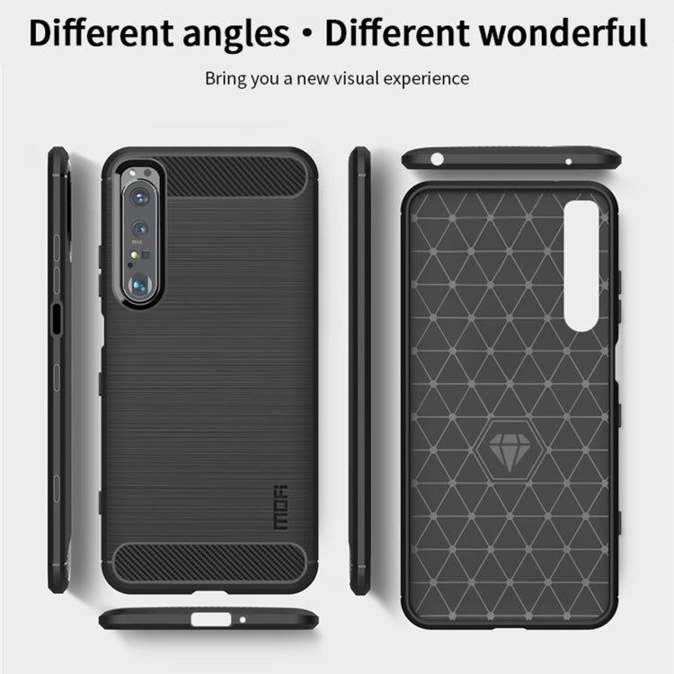 For Sony Xperia 1 lll MOFI Gentleness Series Brushed Texture Carbon Fiber Soft TPU Case(Gray) - Sony Cases by MOFI | Online Shopping South Africa | PMC Jewellery