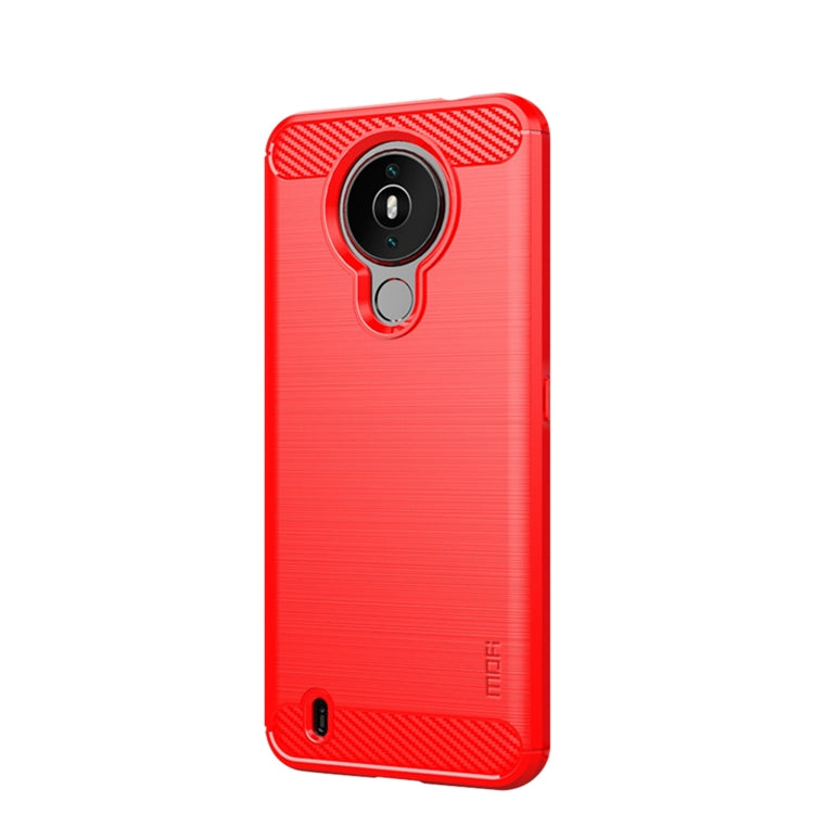 For Nokia 1.4 MOFI Gentleness Series Brushed Texture Carbon Fiber Soft TPU Case(Red) - Nokia Cases by MOFI | Online Shopping South Africa | PMC Jewellery