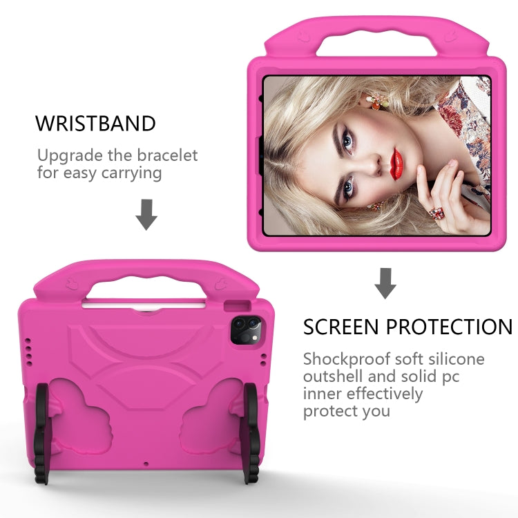 For iPad Pro 11 2022 / 2021 Children EVA Shockproof Tablet Case with Thumb Bracket(Rose Red) - iPad Pro 11 (2022/2021) Cases by PMC TechLife | Online Shopping South Africa | PMC TechLife