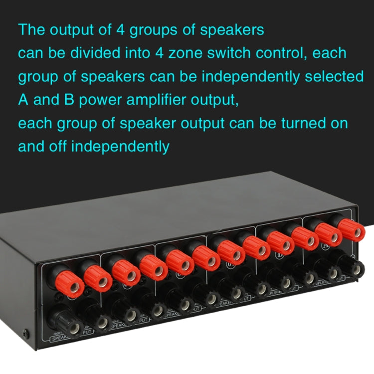 2-in 4-out Power Amplifier Speaker Switcher Splitter Comparator 300W Per Channel Without Loss Of Sound Quality -  by PMC Jewellery | Online Shopping South Africa | PMC Jewellery | Buy Now Pay Later Mobicred