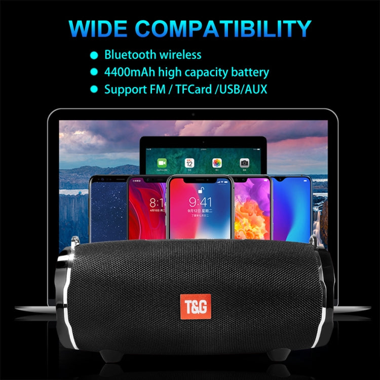 T&G TG187 Portable Waterproof Wireless Bass Surround Bluetooth Speaker with Shoulder Strap, Support FM / TF  Card(Black) - Desktop Speaker by T&G | Online Shopping South Africa | PMC Jewellery | Buy Now Pay Later Mobicred