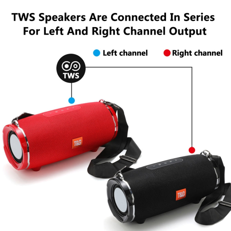 T&G TG187 Portable Waterproof Wireless Bass Surround Bluetooth Speaker with Shoulder Strap, Support FM / TF  Card(Blue) - Desktop Speaker by T&G | Online Shopping South Africa | PMC Jewellery | Buy Now Pay Later Mobicred