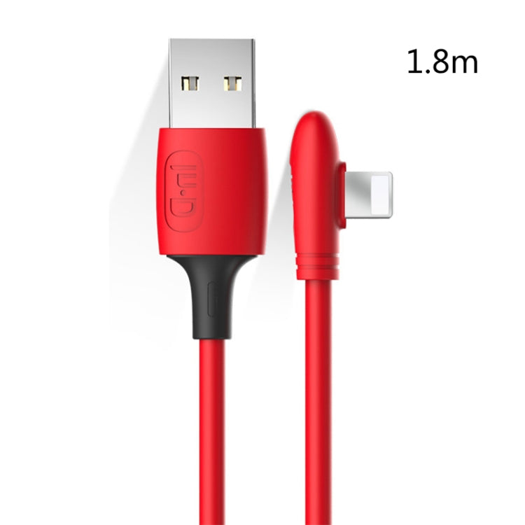 ENKAY Hat-Prince ENK-CB211 2.4A USB to 8 Pin 90 Degree Elbow Silicone Data Sync Fast Charging Cable, Cable Length: 1.8m(Red) - Normal Style Cable by ENKAY | Online Shopping South Africa | PMC Jewellery | Buy Now Pay Later Mobicred