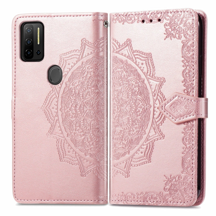 For Ulefone Note 11 Plus Mandala Flower Embossed Horizontal Flip Leather Case with Bracket / Card Slot / Wallet / Lanyard(Rose Gold) - Ulefone Cases by PMC Jewellery | Online Shopping South Africa | PMC Jewellery | Buy Now Pay Later Mobicred