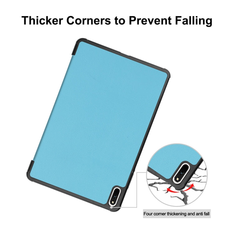 For Huawei MatePad 11 2021 ENKAY Custer Texture Horizontal Flip PU+PC Leather Case with Three-folding Holder & Sleep / Wake-up Function(Dark Blue) - free shipping - PMC TechLife - Order now!