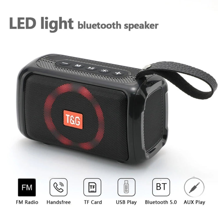 T&G TG193 Portable Bluetooth Speaker LED Light Waterproof Outdoor Subwoofer Support TF Card / FM Radio / AUX(Red) - Desktop Speaker by T&G | Online Shopping South Africa | PMC Jewellery | Buy Now Pay Later Mobicred