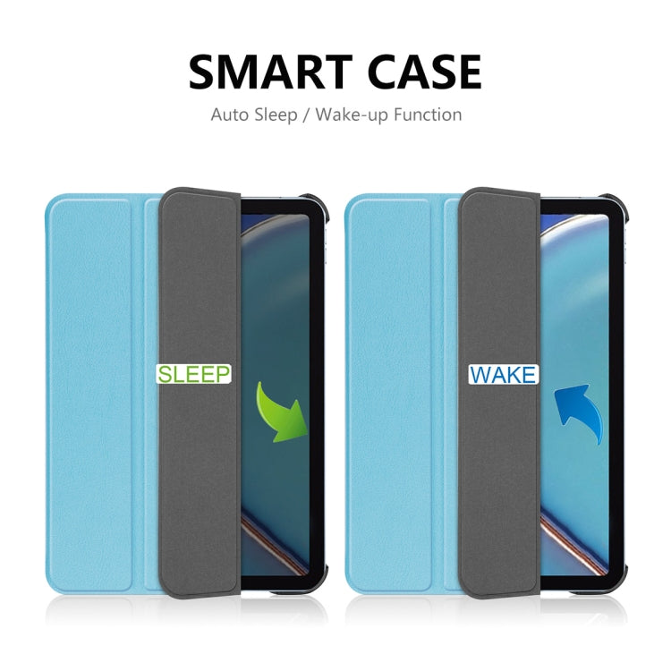 For iPad mini 2024 / mini 6 ENKAY Custer Texture Horizontal Flip PU+PC Leather Tablet Case with Three-folding Holder & Sleep / Wake-up Function(Dark Blue) - free shipping - PMc TechLife - Order now!