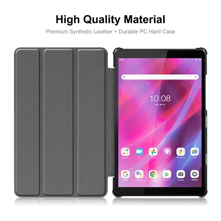 For Lenovo Tab M8 1/2/3 ENKAY Custer Texture Horizontal Flip PU+PC Leather Case with Three-folding Holder(Dark Green) - Lenovo by ENKAY | Online Shopping South Africa | PMC TechLife | Buy Now Pay Later Mobicred