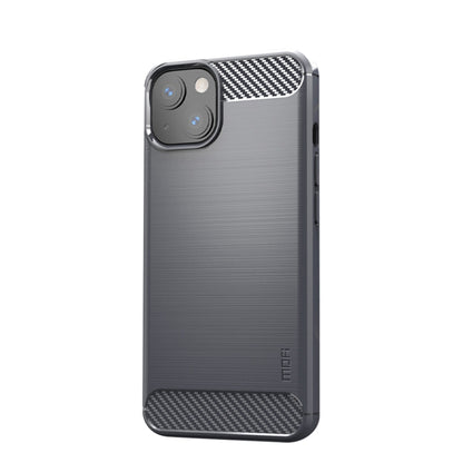 For iPhone 13 mini MOFI Gentleness Series Brushed Texture Carbon Fiber Soft TPU Case  (Gray) - iPhone 13 mini Cases by MOFI | Online Shopping South Africa | PMC Jewellery