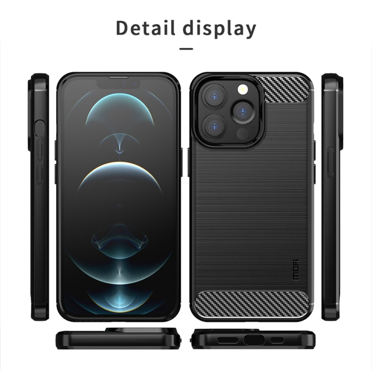 For iPhone 13 Pro MOFI Gentleness Series Brushed Texture Carbon Fiber Soft TPU Case  (Red) - free shipping - PMC TechLife - Order now!
