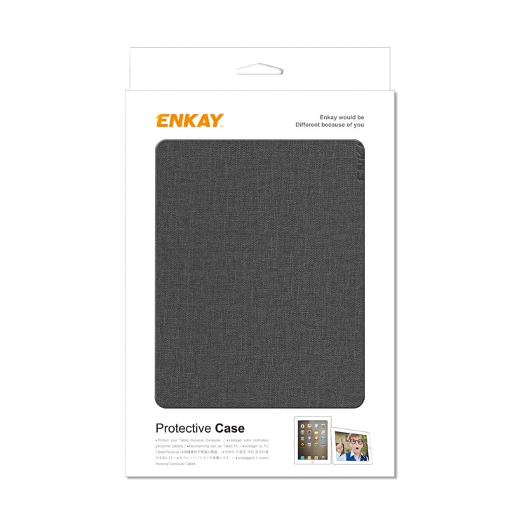 For Amazon Kindle Paperwhite 5 2021 ENKAY Solid Color Denim Texture Horizontal Flip Leather Tablet Case with Sleep / Wake-up Function(Black) - free shipping - PMC TechLife - Order now!