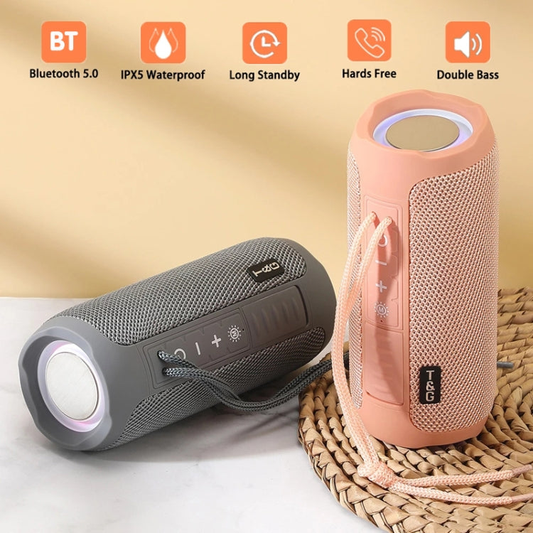 T&G TG227 Outdoor Portable Waterproof Bluetooth Music Speaker with LED Support FM / TF / USB(Pink) - Desktop Speaker by T&G | Online Shopping South Africa | PMC Jewellery | Buy Now Pay Later Mobicred