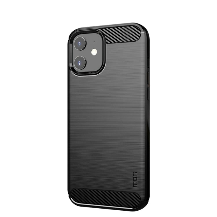 For iPhone 12 mini MOF Gentleness Series Brushed Texture Carbon Fiber Soft TPU Case (Black) - iPhone 12 mini Cases by MOFI | Online Shopping South Africa | PMC Jewellery