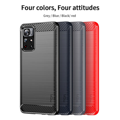 For Xiaomi Redmi Note11 / Poco M4 Pro 5G MOFI Gentleness Series Brushed Texture Carbon Fiber Soft TPU Phone Case(Blue) - Xiaomi Cases by MOFI | Online Shopping South Africa | PMC Jewellery