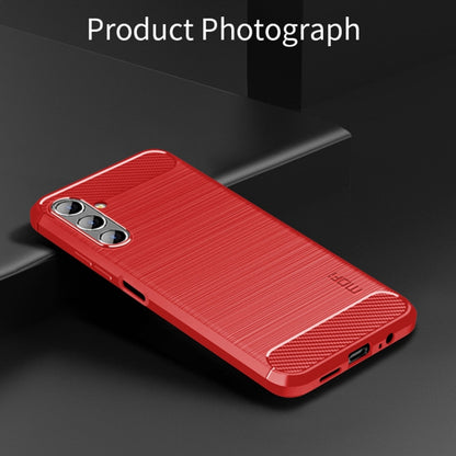 For Samsung Galaxy A13 5G MOFI Gentleness Series Brushed Texture Carbon Fiber Soft TPU Case(Red) - Galaxy Phone Cases by MOFI | Online Shopping South Africa | PMC Jewellery | Buy Now Pay Later Mobicred