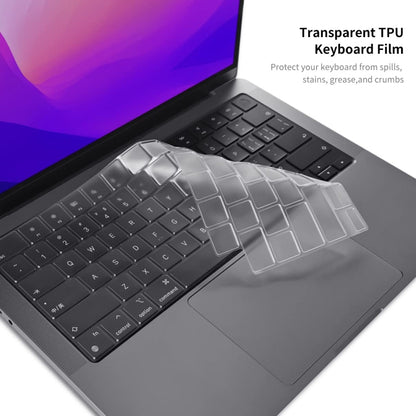 ENKAY Hat-Prince 3 in 1 Crystal Laptop Protective Case + TPU Keyboard Film + Anti-dust Plugs Set for MacBook Pro 16.2 inch A2485 2021/A2880 2023, Version:EU Version(Grey) - MacBook Pro Cases by ENKAY | Online Shopping South Africa | PMC Jewellery | Buy Now Pay Later Mobicred