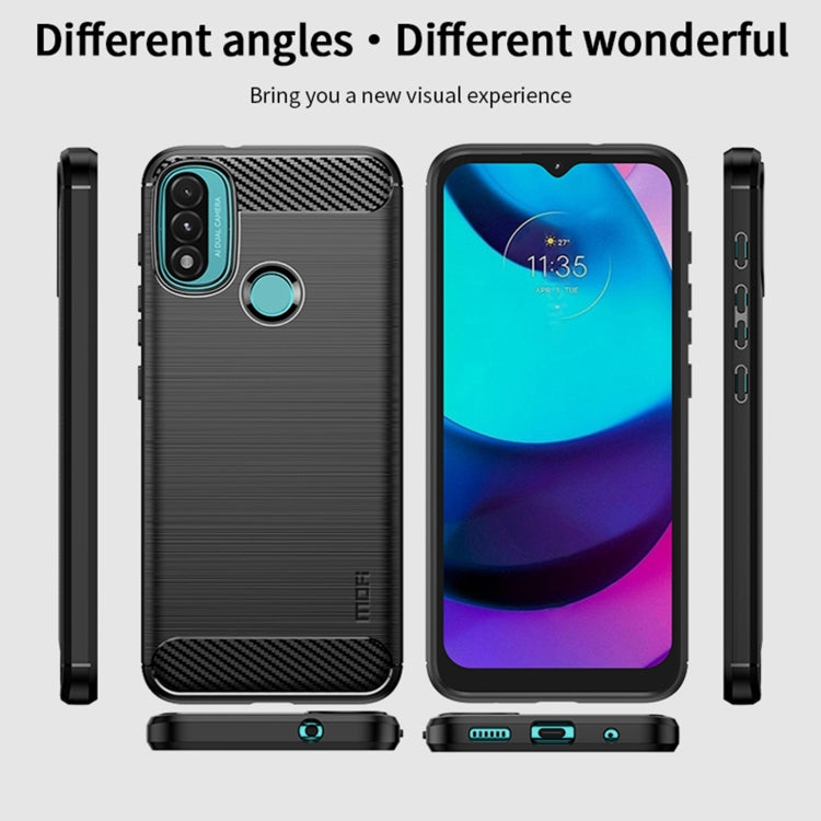 For Motorola Moto E20 / E30 / E40 MOFI Gentleness Series Brushed Texture Carbon Fiber Soft TPU Case(Black) - Motorola Cases by MOFI | Online Shopping South Africa | PMC Jewellery | Buy Now Pay Later Mobicred