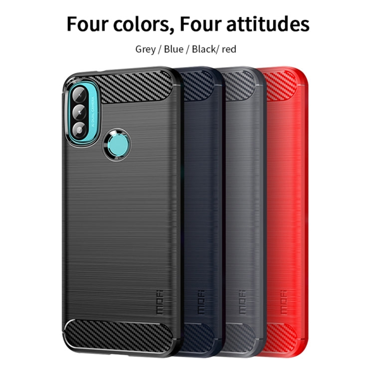 For Motorola Moto E20 / E30 / E40 MOFI Gentleness Series Brushed Texture Carbon Fiber Soft TPU Case(Blue) - Motorola Cases by MOFI | Online Shopping South Africa | PMC Jewellery | Buy Now Pay Later Mobicred