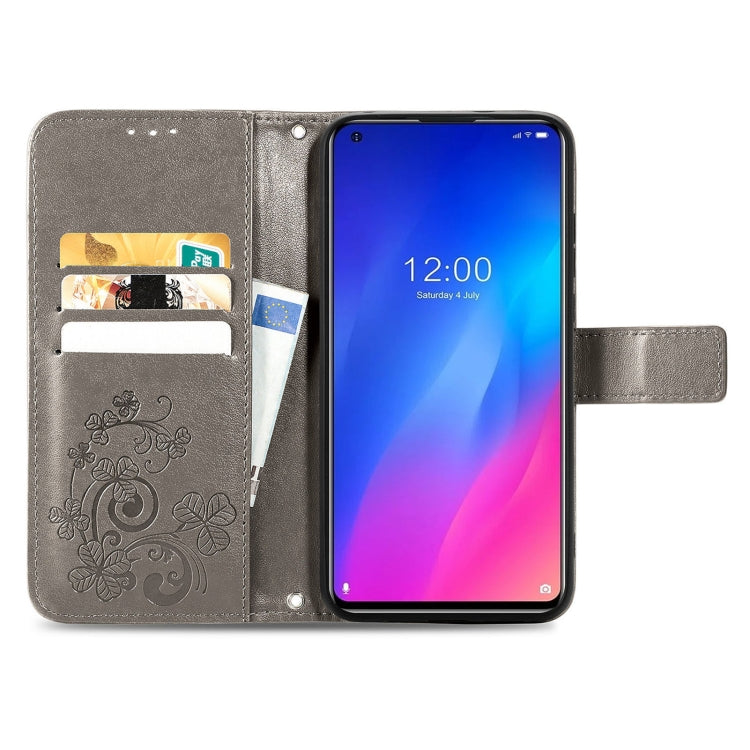 For Doogee N30 Four-leaf Clasp Embossed Buckle Mobile Phone Protection Leather Case(Grey) - More Brand by PMC Jewellery | Online Shopping South Africa | PMC Jewellery | Buy Now Pay Later Mobicred
