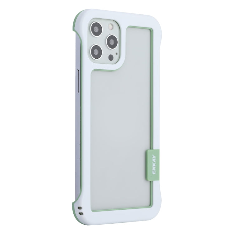 For iPhone 12 Pro Max ENKAY Frameless Hollow Shockproof PC Case(White) - iPhone 12 Pro Max Cases by ENKAY | Online Shopping South Africa | PMC Jewellery | Buy Now Pay Later Mobicred