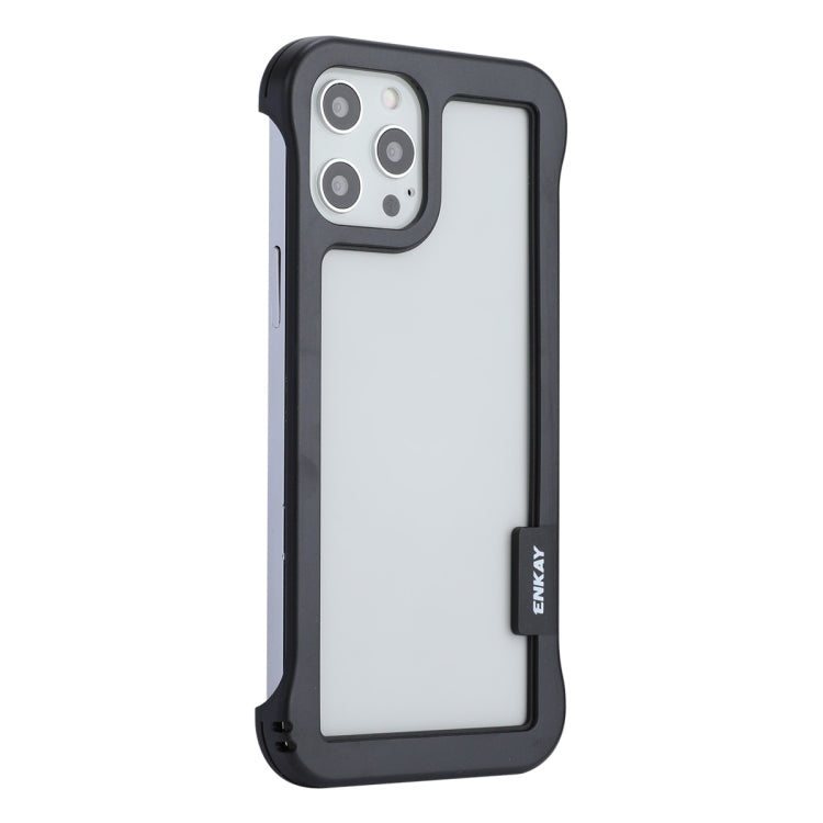 For iPhone 12 Pro Max ENKAY Frameless Hollow Shockproof PC Case(Black) - iPhone 12 Pro Max Cases by ENKAY | Online Shopping South Africa | PMC Jewellery | Buy Now Pay Later Mobicred