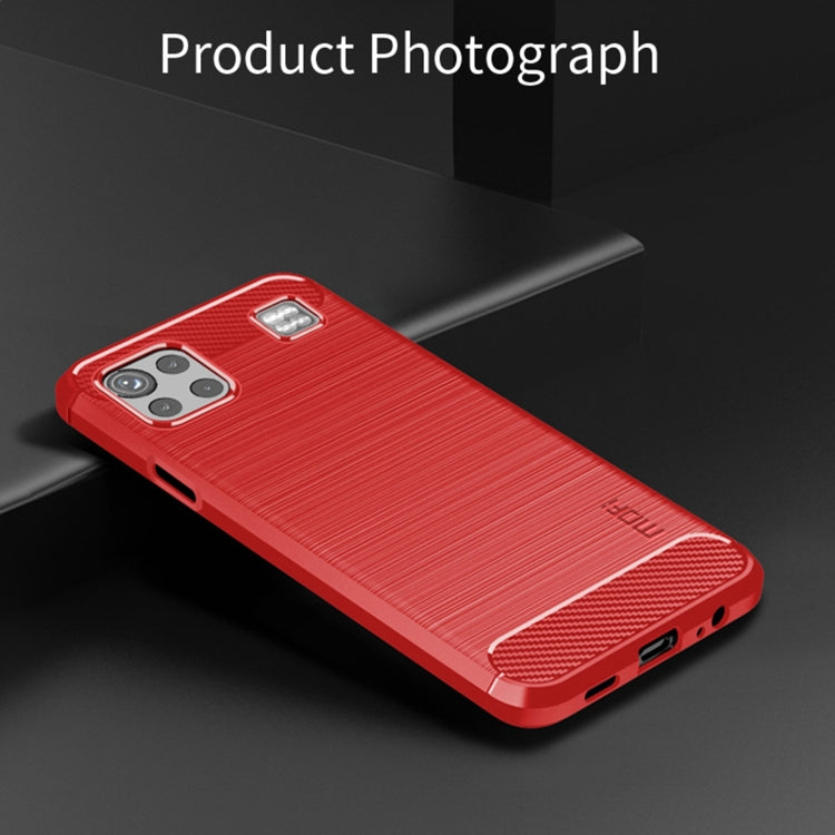 For LG K92 MOFI Gentleness Brushed Carbon Fiber Soft TPU Case(Red) - LG by MOFI | Online Shopping South Africa | PMC Jewellery