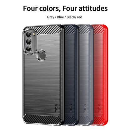 For Motorola Moto G71 5G MOFI Gentleness Brushed Carbon Fiber Soft TPU Case(Red) - Motorola Cases by MOFI | Online Shopping South Africa | PMC Jewellery