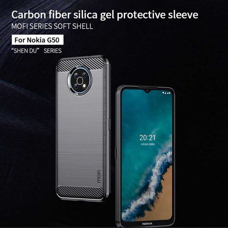 For Nokia G50 MOFI Gentleness Brushed Carbon Fiber Soft TPU Case(Red) - Nokia Cases by MOFI | Online Shopping South Africa | PMC TechLife | Buy Now Pay Later Mobicred