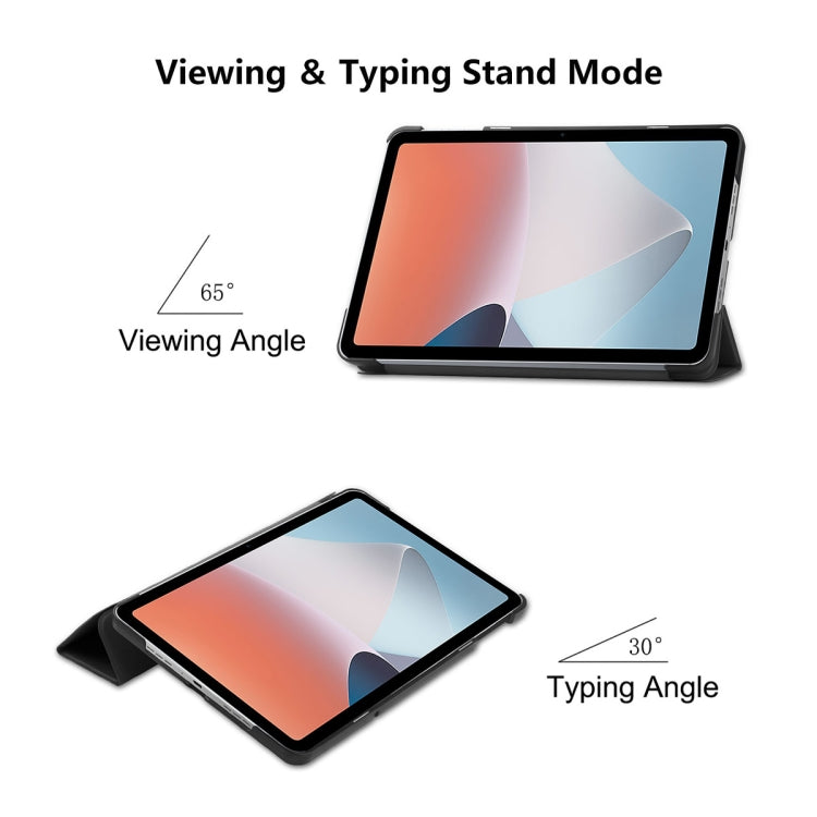 For OPPO Pad Air ENKAY Tri-fold Custer Texture Leather Smart Tablet Case(Black) - free shipping - PMc TechLife - Order now!