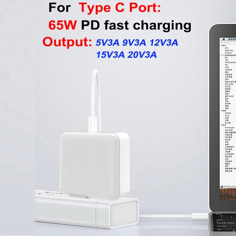 PD-65W USB-C / Type-C + QC3. 0 USB Laptop Charging Adapter, UK Plug / US Plug(Black) - Cable & Adapter by PMC TechLife | Online Shopping South Africa | PMC TechLife