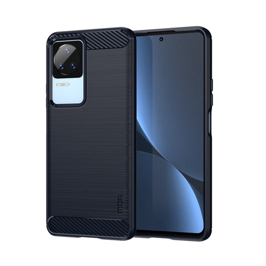 For Xiaomi Redmi K40S MOFI Gentleness Brushed Carbon Fiber Soft TPU Case(Blue) - Xiaomi Cases by MOFI | Online Shopping South Africa | PMC Jewellery | Buy Now Pay Later Mobicred