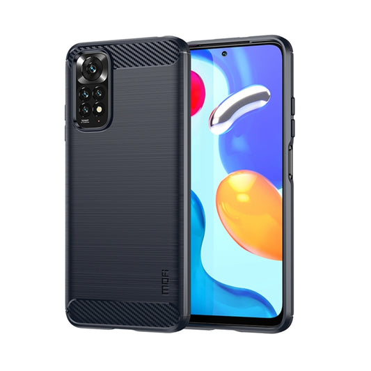 For Xiaomi Redmi Note 11 4G Global / Note 11S 4G MOFI Gentleness Brushed Carbon Fiber TPU Case(Blue) - Xiaomi Cases by MOFI | Online Shopping South Africa | PMC Jewellery | Buy Now Pay Later Mobicred