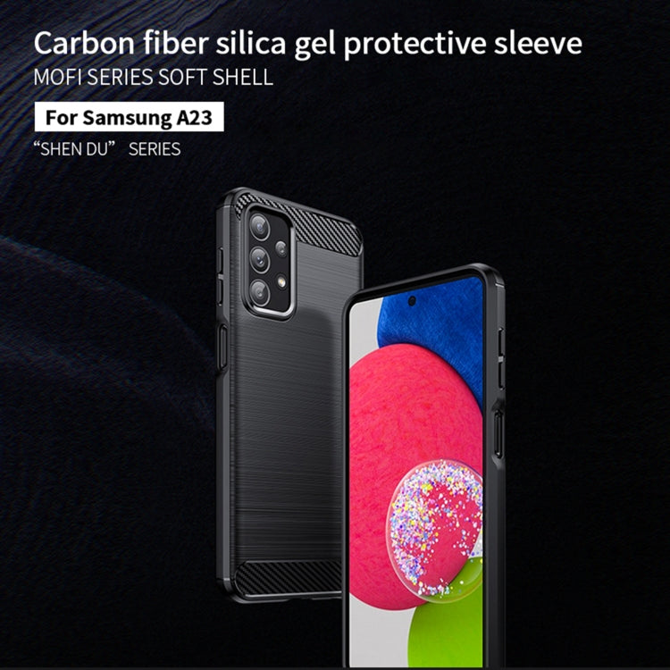 For Samsung Galaxy A23 / M23 / F23 MOFI Gentleness Series Brushed Texture Carbon Fiber Soft TPU Case(Blue) - Galaxy Phone Cases by MOFI | Online Shopping South Africa | PMC Jewellery | Buy Now Pay Later Mobicred