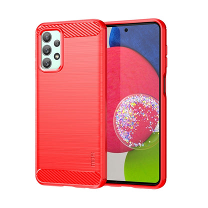 For Samsung Galaxy A23 / M23 / F23 MOFI Gentleness Series Brushed Texture Carbon Fiber Soft TPU Case(Red) - Galaxy Phone Cases by MOFI | Online Shopping South Africa | PMC Jewellery