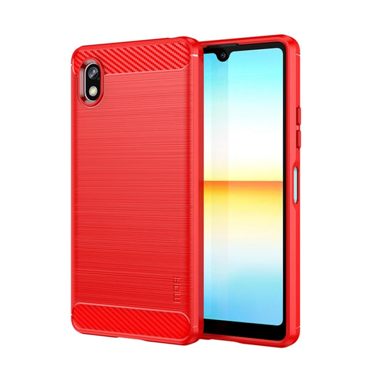 For Sony Xperia Ace 3 MOFI Gentleness Brushed Carbon Fiber Soft TPU Case(Red) - Sony Cases by MOFI | Online Shopping South Africa | PMC Jewellery | Buy Now Pay Later Mobicred