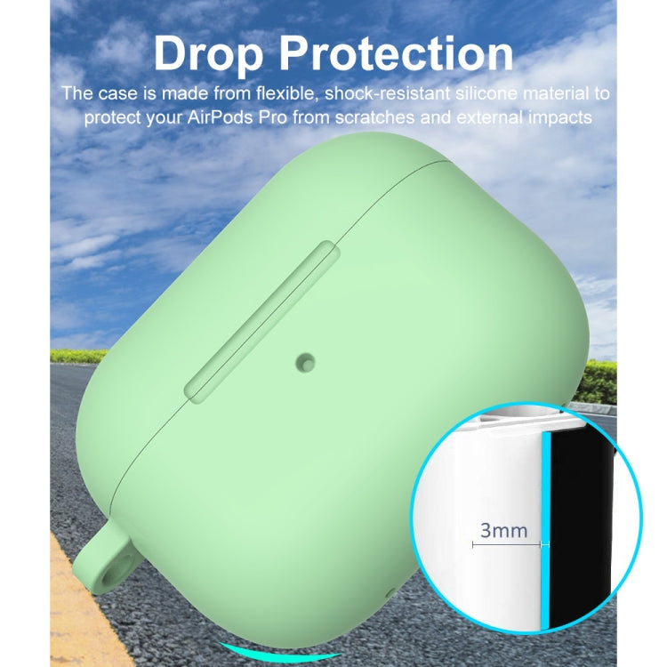 For Apple AirPods Pro 2 2022 ENKAY Thickened Silicone Protective Case with Keychain(Mint Green) - For AirPods Pro 2 by ENKAY | Online Shopping South Africa | PMC Jewellery | Buy Now Pay Later Mobicred