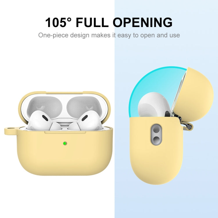 For Apple AirPods Pro 2 2022 ENKAY Thickened Silicone Protective Case with Keychain(Yellow) - For AirPods Pro 2 by ENKAY | Online Shopping South Africa | PMC Jewellery | Buy Now Pay Later Mobicred