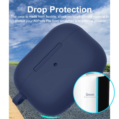 For Apple AirPods Pro 2 2022 ENKAY Thickened Silicone Protective Case with Keychain(Dark Blue) - For AirPods Pro 2 by ENKAY | Online Shopping South Africa | PMC Jewellery | Buy Now Pay Later Mobicred