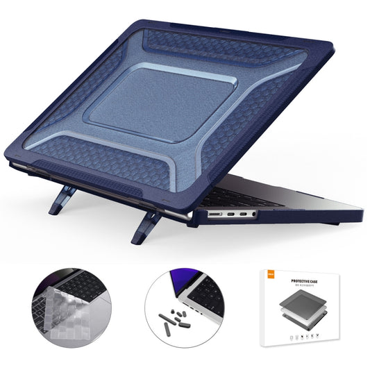 For MacBook Pro 14.2 A2442/A2779 2023 ENKAY Hat-Prince 3 in 1 Protective Bracket  Case Cover Hard Shell with TPU Keyboard Film / Anti-dust Plugs, Version:EU(Blue) - MacBook Pro Cases by ENKAY | Online Shopping South Africa | PMC Jewellery | Buy Now Pay Later Mobicred